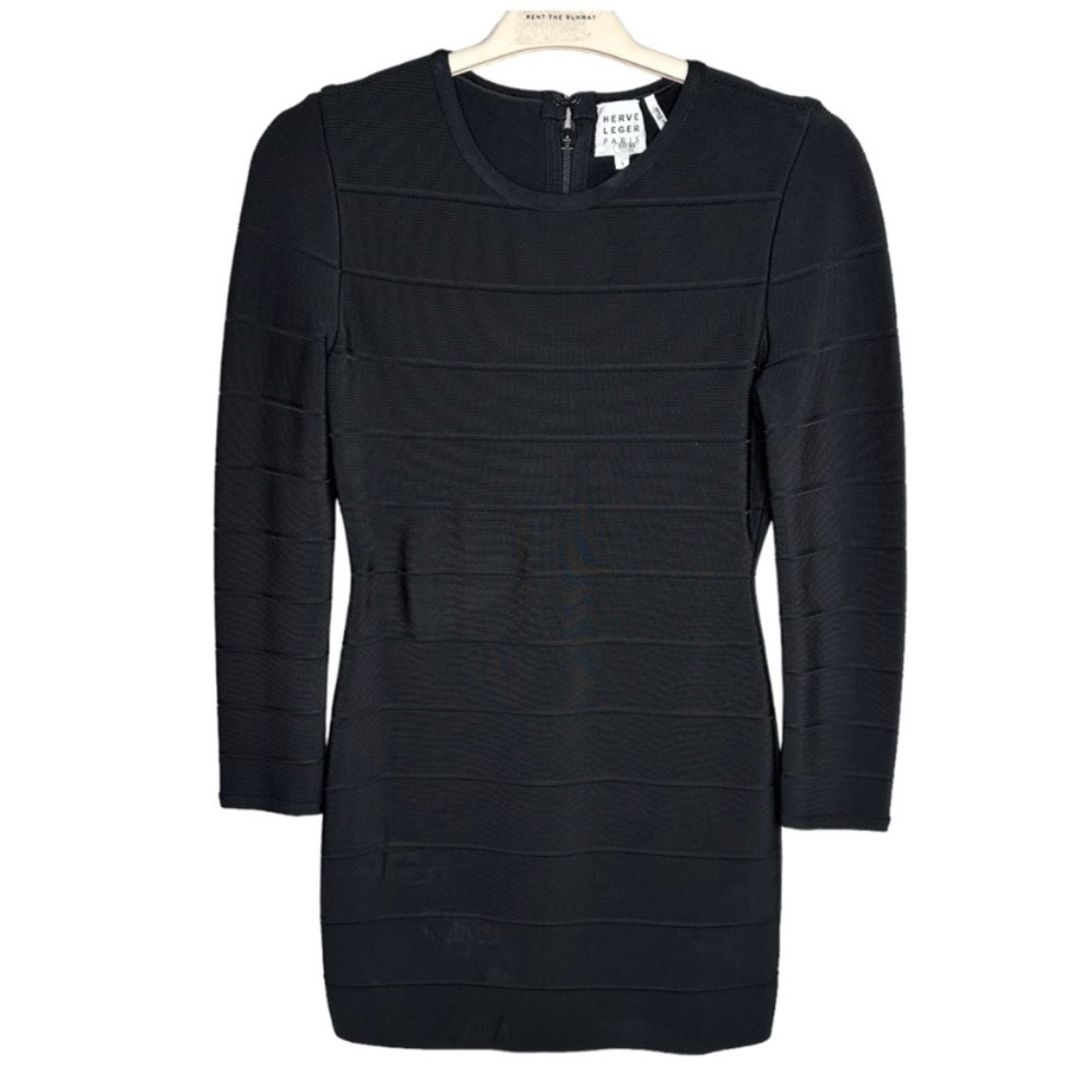 Hervé Legér Long Sleeve Mini Dress